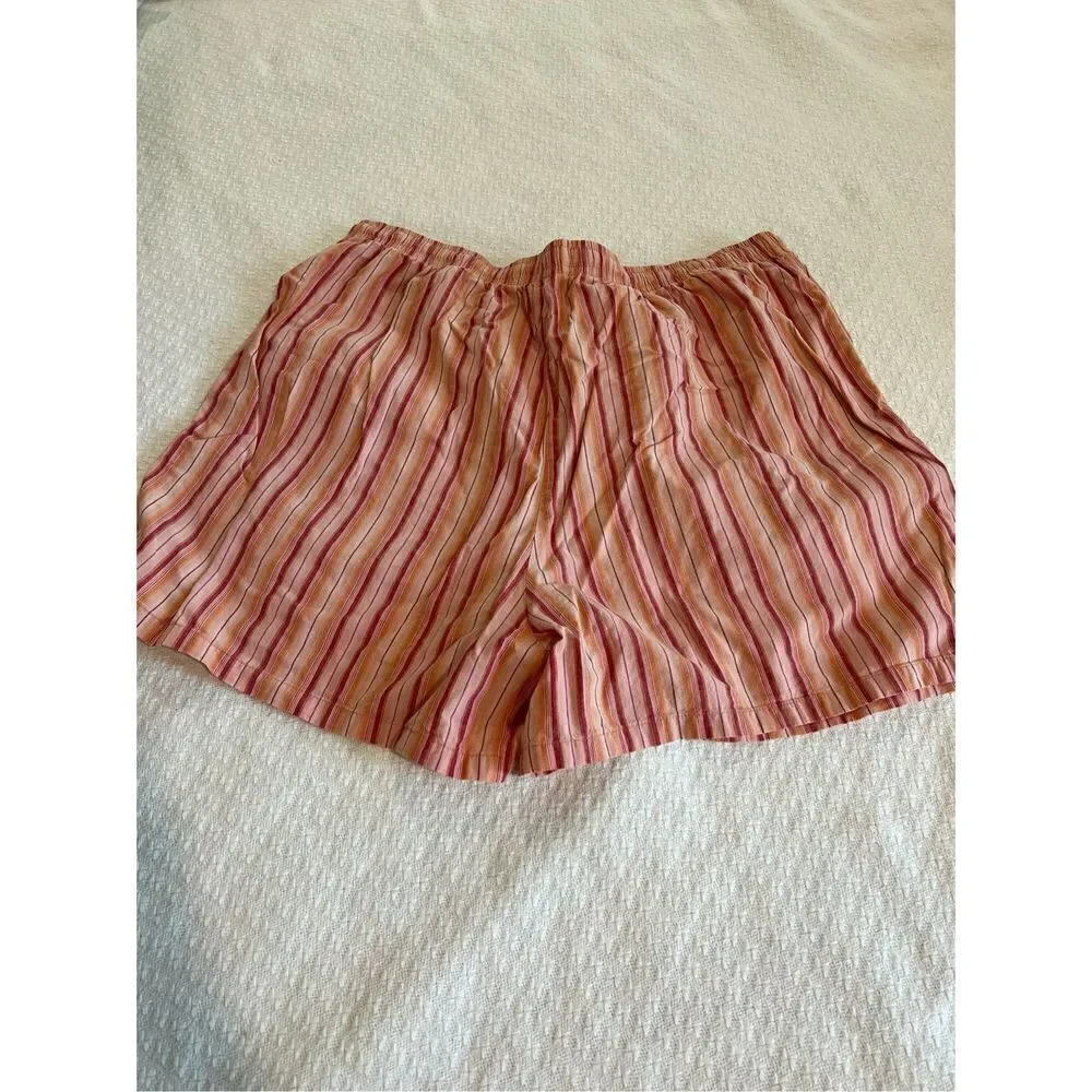 Set of 2 Vanity Fair striped Cotton pajama shorts